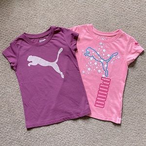 PUMA Girl’s 2 Short Sleeve Tees - Size 5